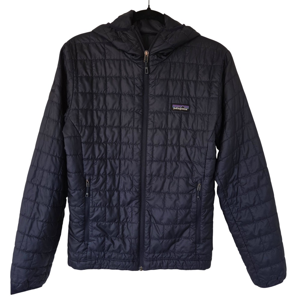 Patagonia Mens Nano Puff Hoody Navy Blue Quilted Insulated Jacket XS Packable